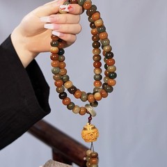 Seiko 108-Bead White Jade Bodhi Seed Buddhist Prayer Bead Bracelet for Women