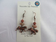 Mountain Lily Treasures Earrings Horses Imperial Terra Goldstone Montana Made
