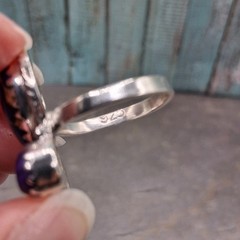 Southwestern Purple Mojave Turquoise Heart Ring Sz 7-10 Cluster Sterling Silver