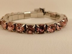 Tennis Bracelet gift for women 8mm Tourmaline Crystal White Gold Jewelry Bday