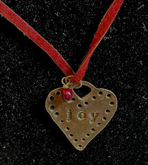 Handmade Silver Heart Stamped Pendant Necklace On Suede Leather Cord 18″