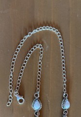 White Buffalo Sterling Small Lariat Necklace/artisan made