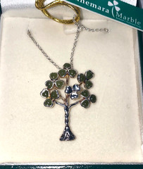 Irish 3 Leaf Clover Tree Sterling Silver Connemara Marble J.C. Walsh & Sons NEW