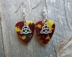 Triquetra Charm Guitar Pick Earrings – Pick Your Color