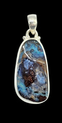 Queensland Boulder Opal Pendant, Solid Opal, Australian Opal, Sterling Silver