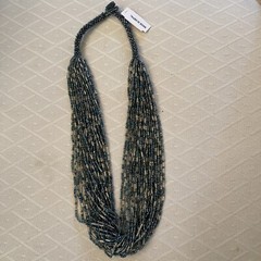 Himalayan Gems Potay Nepal Beaded Multi Strand Blue,Purple,Gray Necklace New!