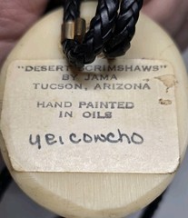 Yeicowcho Desert Scrimshaws Bolo Tie Hand Carved Painted Native American Jewelry