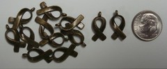 12 Cancer awareness hope ribbon charms ant bronze plated zinc findings CFP115