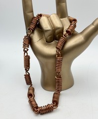 1970s Coiled Link Hand Crafted Pure Copper Necklace