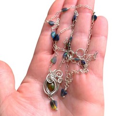 Ethiopian Black Opal Pendant 925 Silver Wire Wrap Necklace Handmade Jewelry
