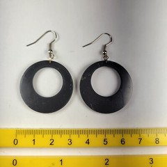 Shungite Earrings EMF 5G Wi Fi Protection Jewelry – Double Circle – 1 pair