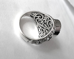 Green Onyx (D) Dragon Ring / size 5 / 925 Sterling Silver / 9.75ct, 11.5g