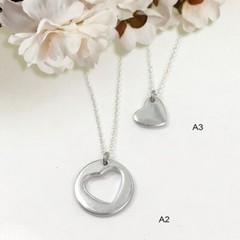 All My Heart Necklace Set, solid sterling silver or aluminum, handmade, family