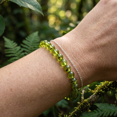 4mm Natural Peridot Stretch Bracelet Heart Chakra Prosperity Luck Women Healing