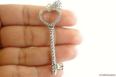 Sterling Silver Key No Stone 925 Pendant