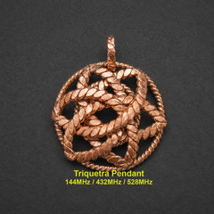 Triquetra Pendant 144/432/528MHz, Trinity Spiral Coil Pendant, tensor rings