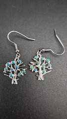 Beautiful Blue Fire Opal Earrings Set In Sterling Silver Jewelry Handmade