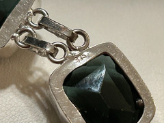 925 Handmade Bracelet with Faceted Clear Blue Stones. 7″ – 8″