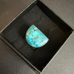 Jay King Ring Turquoise Sterling Silver Southwest Wide Band 925 DTR Pinky Size 5