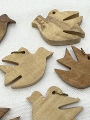 7 Wood Dove Bird Of Peace Pendants For Necklace