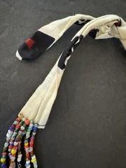 6 Strand Multicolor Glass Seed Beads Necklace Cloth Tie