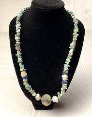 Vintage Natural Turquoise Lapis Lazuli Agate Nugget Necklace Native American