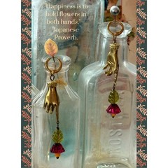 Held in Bloom| Handmade Earrings| Brass and Czech Glass| Cottagecore