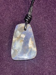 Natural Australian Boulder Opal Pendant Leather String Necklace