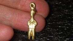 vintage brass? man handmade poured gold color not marked soft charm 1 1/8X5/16