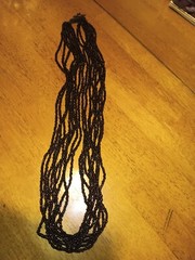 Artistian Crafted Black Seed Bead Necklace 28 In Long GORGEOUS