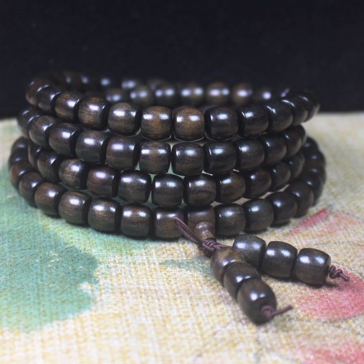8mm Natural Chinese Agarwood Round Meditation Bracelet for Men and Women