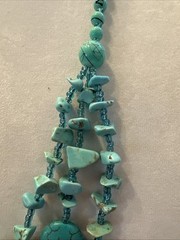Designer Original Multi Strand Sky Blue Turquoise Bead Chip Necklace New