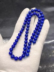 Natural Lapis Lazuli Beads Necklace 11mm AA++ Grade 78.40g Blue Gemstone