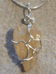 Raw Citrine Pendant On A Sterling Silver Necklace