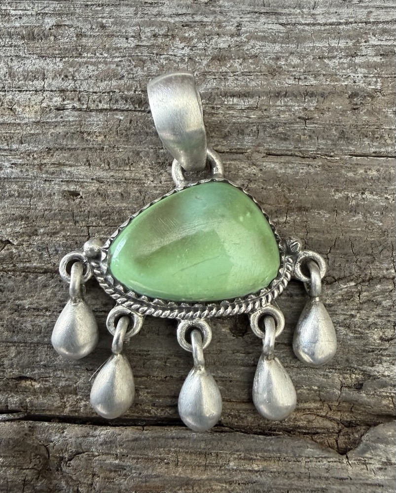 Sterling Silver Native American SW Genuine Sonoran Gold Cloud Raindrops Pendant