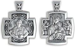 Double-Sided Orthodox Cross Pendant – 925 Sterling Silver – Christian Icon Cross