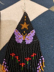 Tribal Earrings Native Large Boho American Seed Beads Handmade Earring