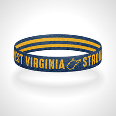 West Virginia Strong Reversible Wristband Bracelet Multiple Colors Available