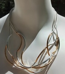 lizzy james 4 Strand Silver And Gold wrap bracelet