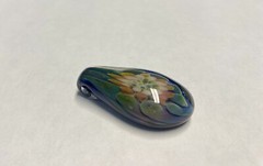 Lotus Flower Art Glass Teardrop Pendant