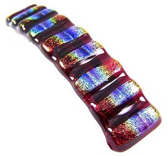 Dichroic GLASS Barrette Red Blue Orange Gold Rainbow Tie Dye 3.5″ 90mm Hair Clip