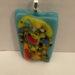 Glass Pendant for Necklace Beautifully Crafted. Handmade. New. Great Gift Idea.