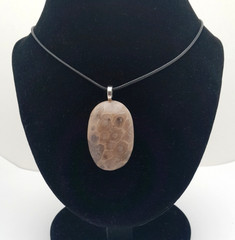 Petoskey Stone Pendant Necklace-Handmade, on 18/20″ adjustable Necklace