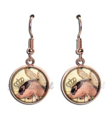 Flying Royal Pig Animal Spirit Handmade Resin Dangling Earrings 16mm SIZE