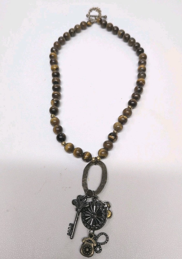 Tigers Eye Handmade Necklace Gemstone Jewelry Size 16″