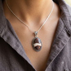 Jasper Gemstone Pendant 925 Sterling Silver Handmade Indian Jewelry For Women