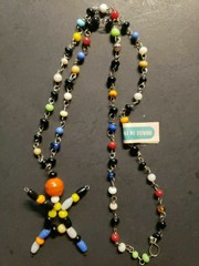 Vintage Multi Colored Tiny Glass Beaded 18″ Necklace Made in India New In Bag