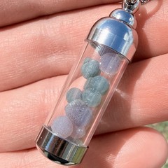 RARE Grape Agate Green Blue Purple Chalcedony Botryoidal Necklace Pendant