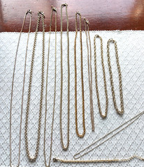 Vintage Gold Chains Various Sizes Untested