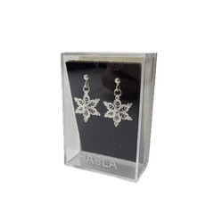 HASLA Norway 925 Sterling Silver Filigree Snowflake Dangle Drop Earrings New